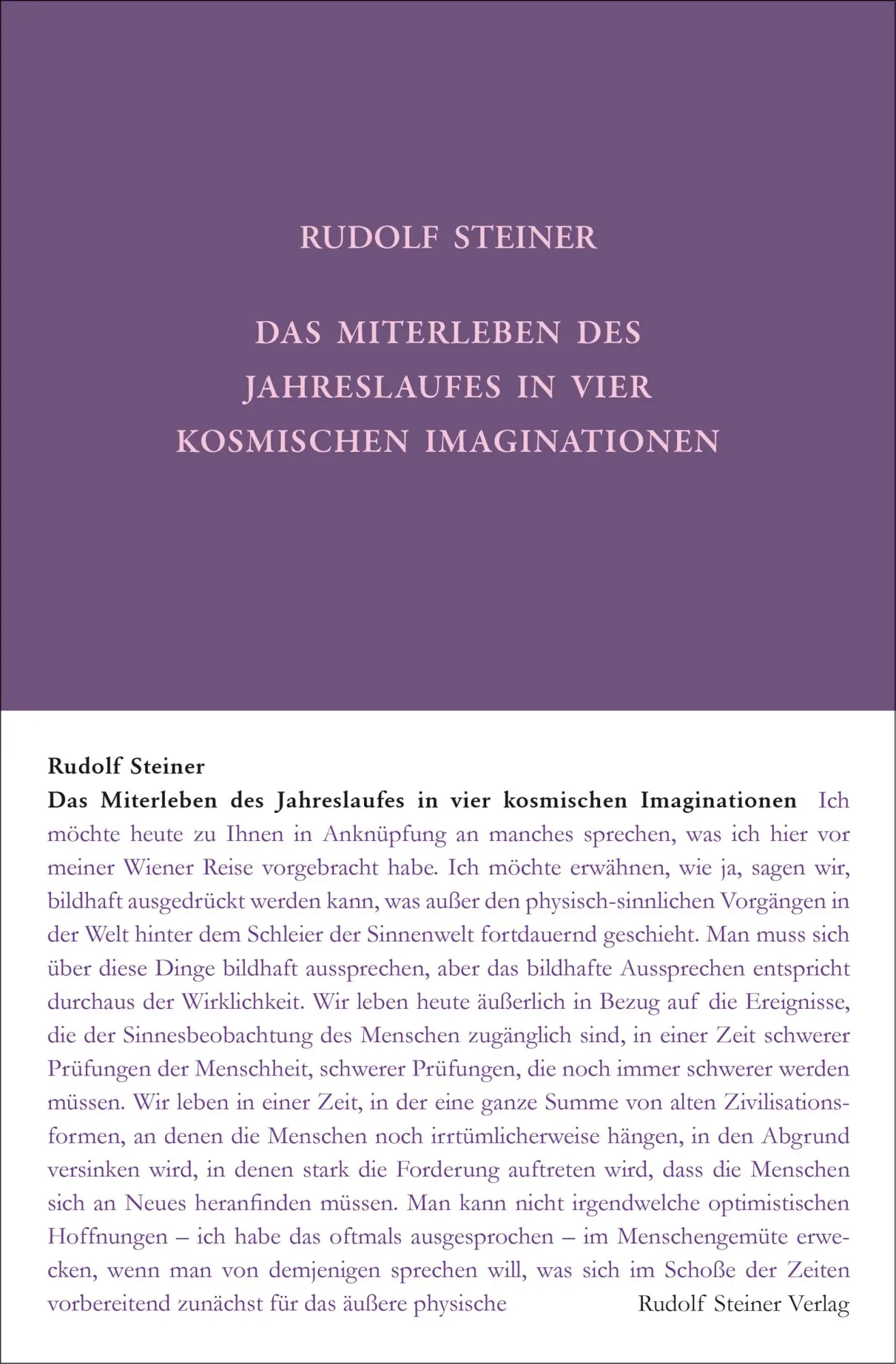 Cover: 9783727422911 | Das Miterleben des Jahreslaufes in vier kosmischen Imaginationen