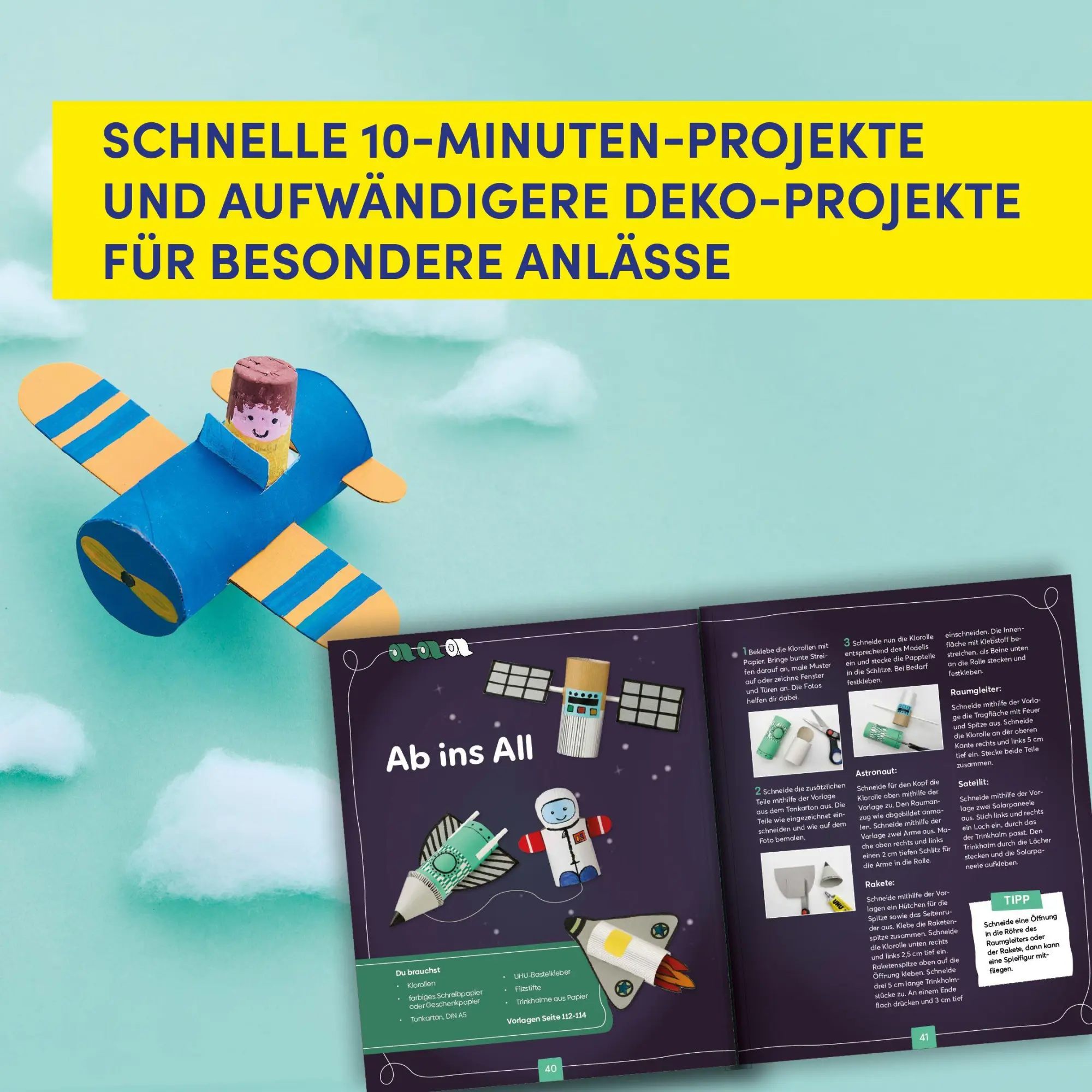 Bild: 9783735892911 | Klorollen Bastelspaß | Über 40 Projekte zum Basteln und Spielen | Buch
