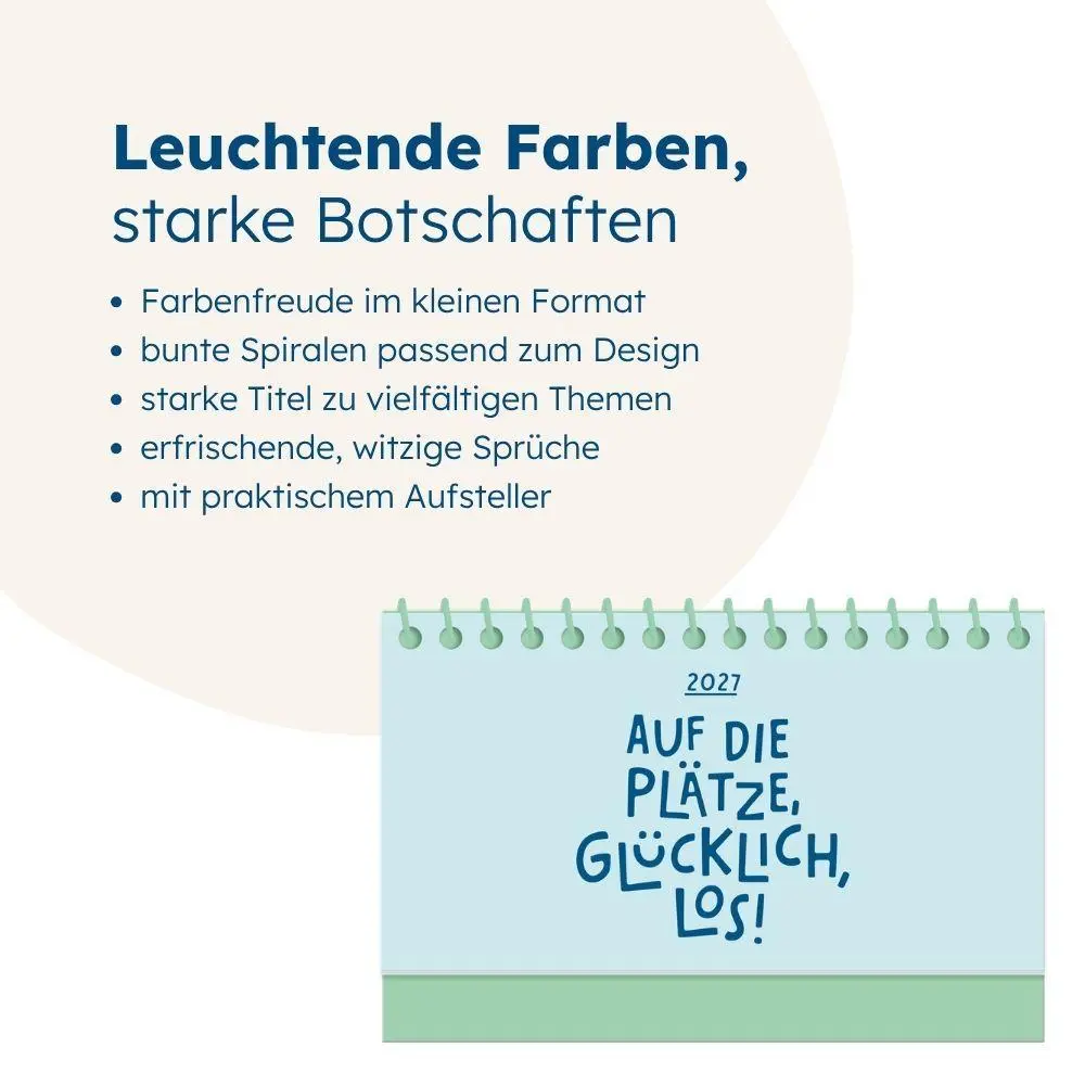 Bild: 9783986362911 | Mini-Kalender Colour Up 2027 Auf die Plätze, glücklich, los! | 12 S.