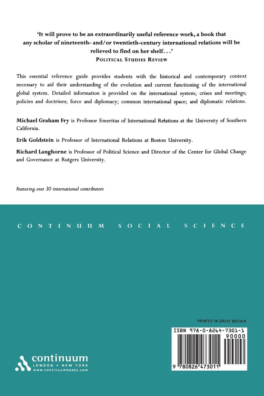 Rückseite: 9780826473011 | Guide to International Relations and Diplomacy | Michael Graham Fry