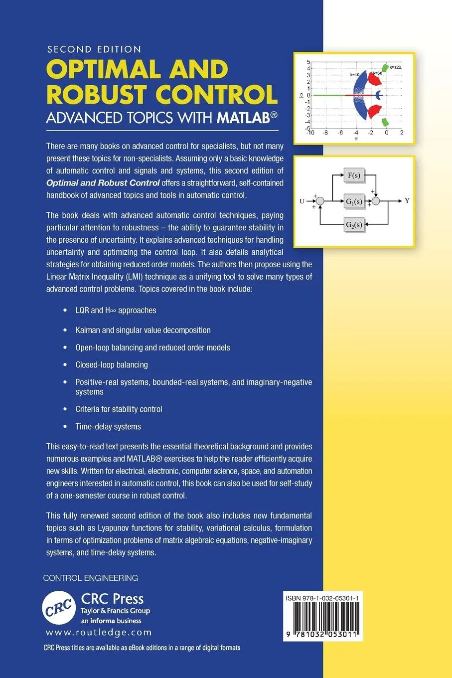 Rückseite: 9781032053011 | Optimal and Robust Control | Advanced Topics with MATLAB® | Buch