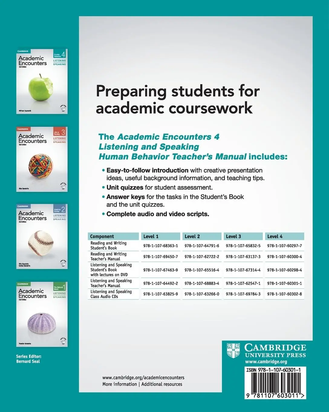 Rückseite: 9781107603011 | Academic Encounters Level 4 | Miriam Espeseth | Taschenbuch | Englisch