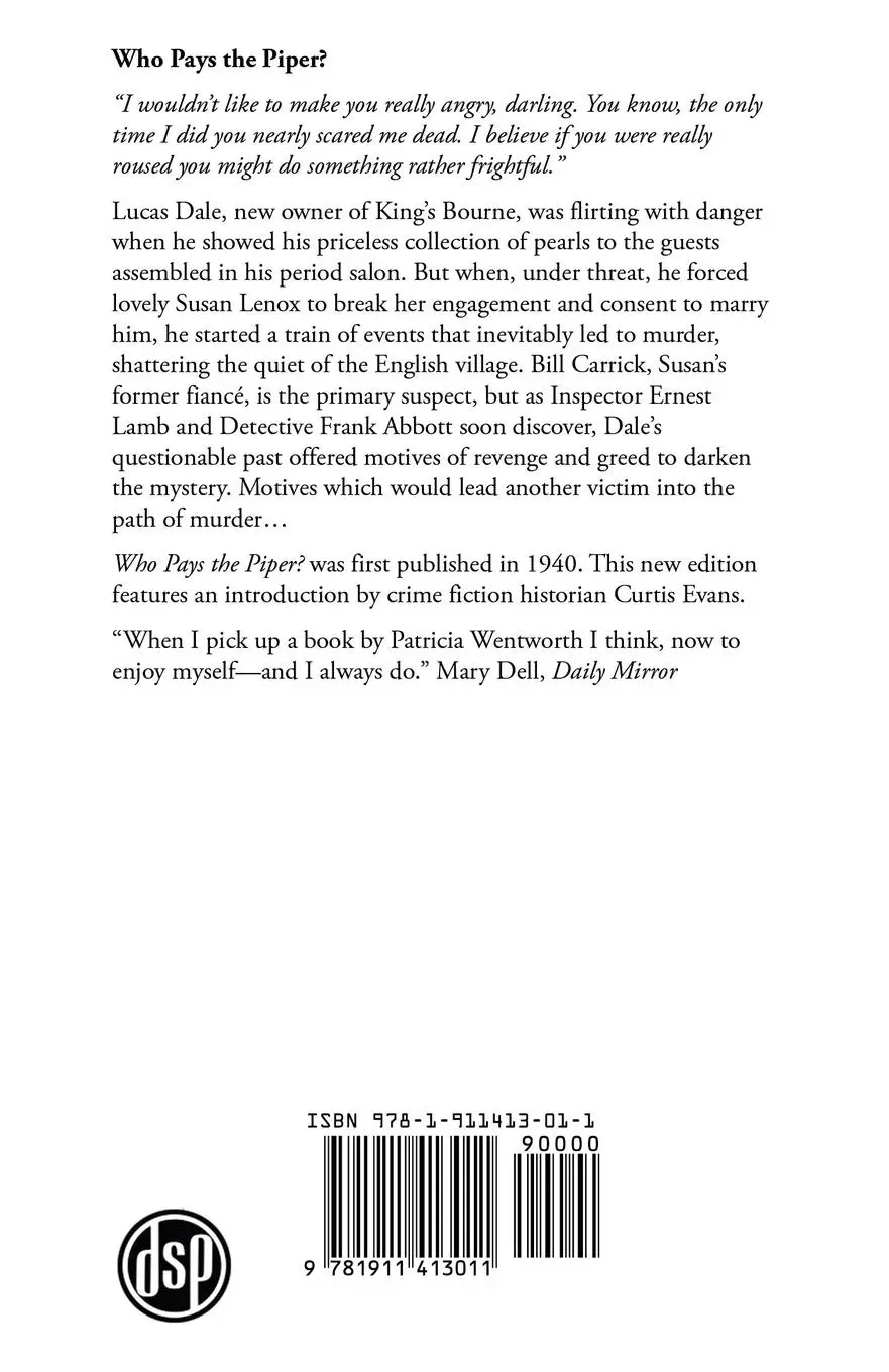 Rückseite: 9781911413011 | Who Pays the Piper? | An Ernest Lamb Mystery | Patricia Wentworth