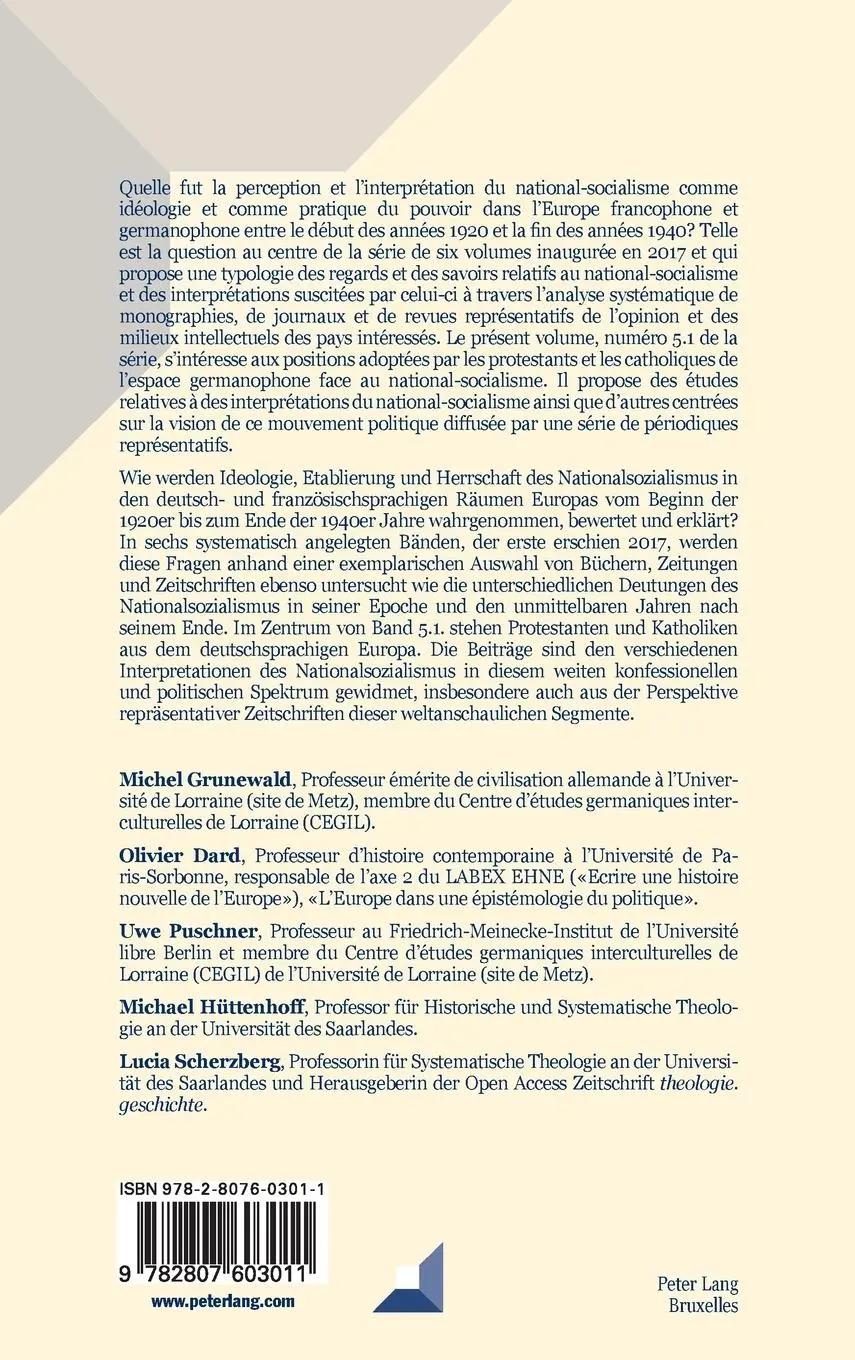 Rückseite: 9782807603011 | Confrontations au national-socialisme en Europe francophone et...