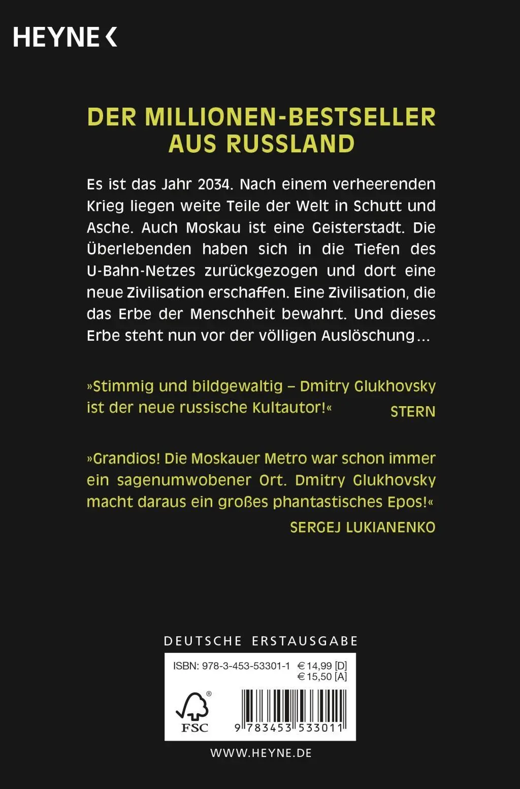 Bild: 9783453533011 | Metro 2034 | Dmitry Glukhovsky | Taschenbuch | METRO-Romane | 526 S.