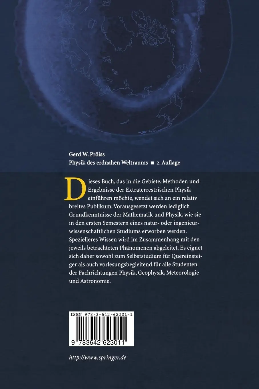 Rückseite: 9783642623011 | Physik des erdnahen Weltraums | Eine Einführung | Gerd Prölss | Buch