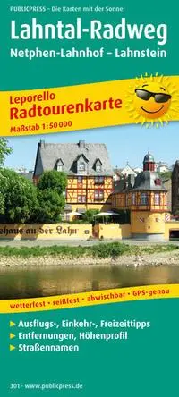 Cover: 9783899203011 | Radtourenkarte Lahntal-Radweg, Netphen-Lahnhof - Lahnstein 1 : 50 000