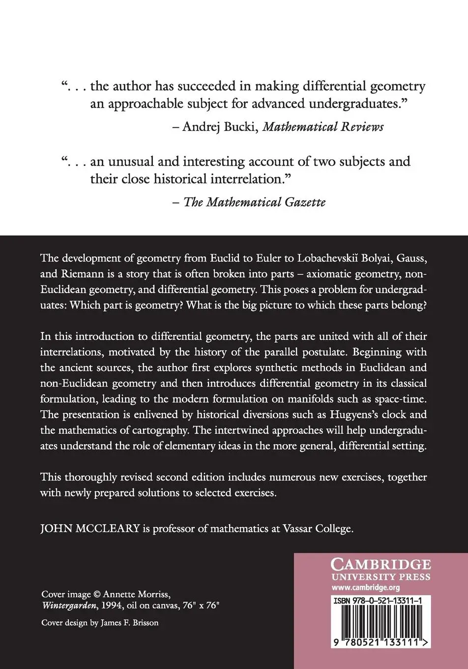 Rückseite: 9780521133111 | Geometry from a Differentiable Viewpoint, Second Edition | Mccleary