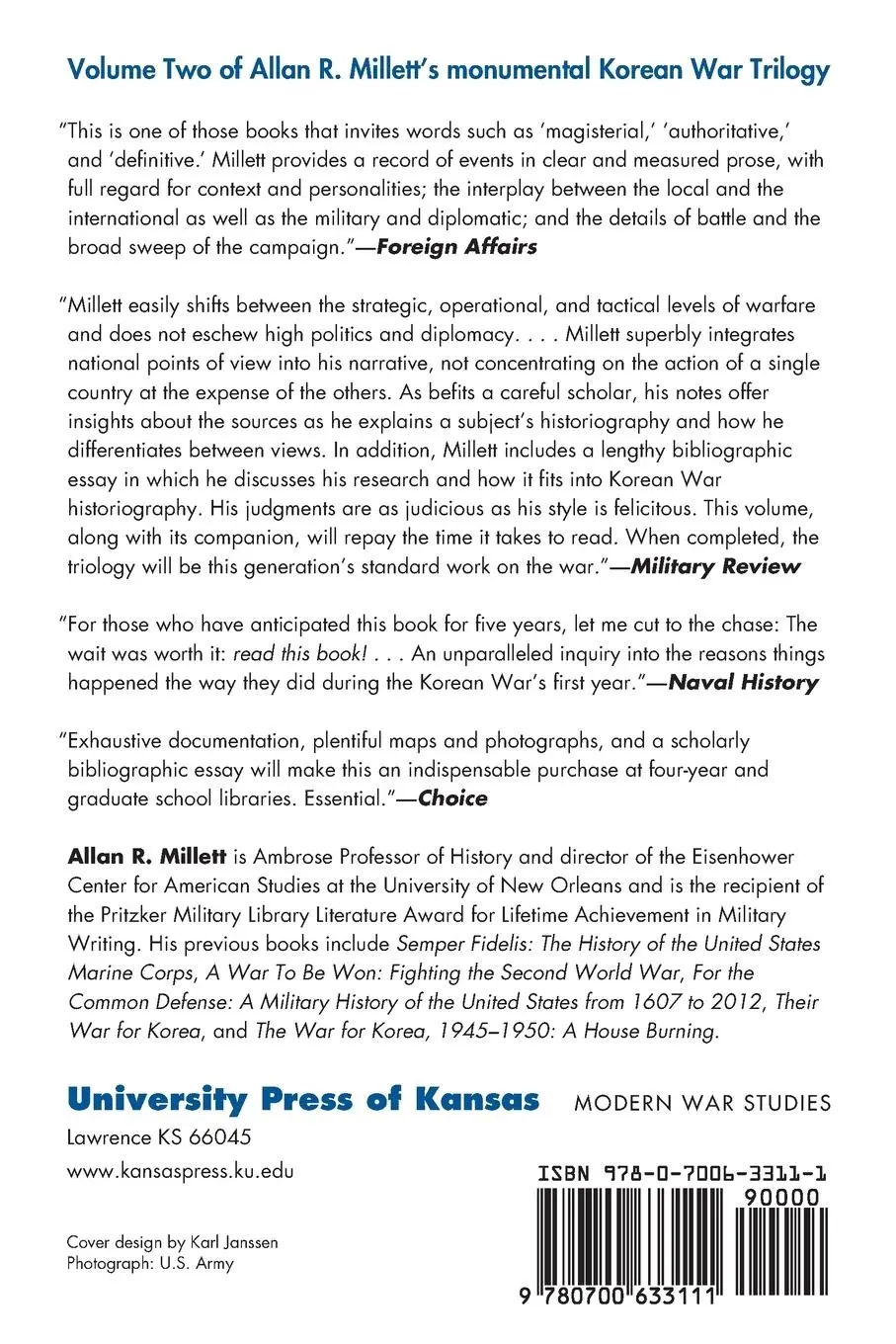 Rückseite: 9780700633111 | The War for Korea, 1950-1951 | They Came From the North | Millett