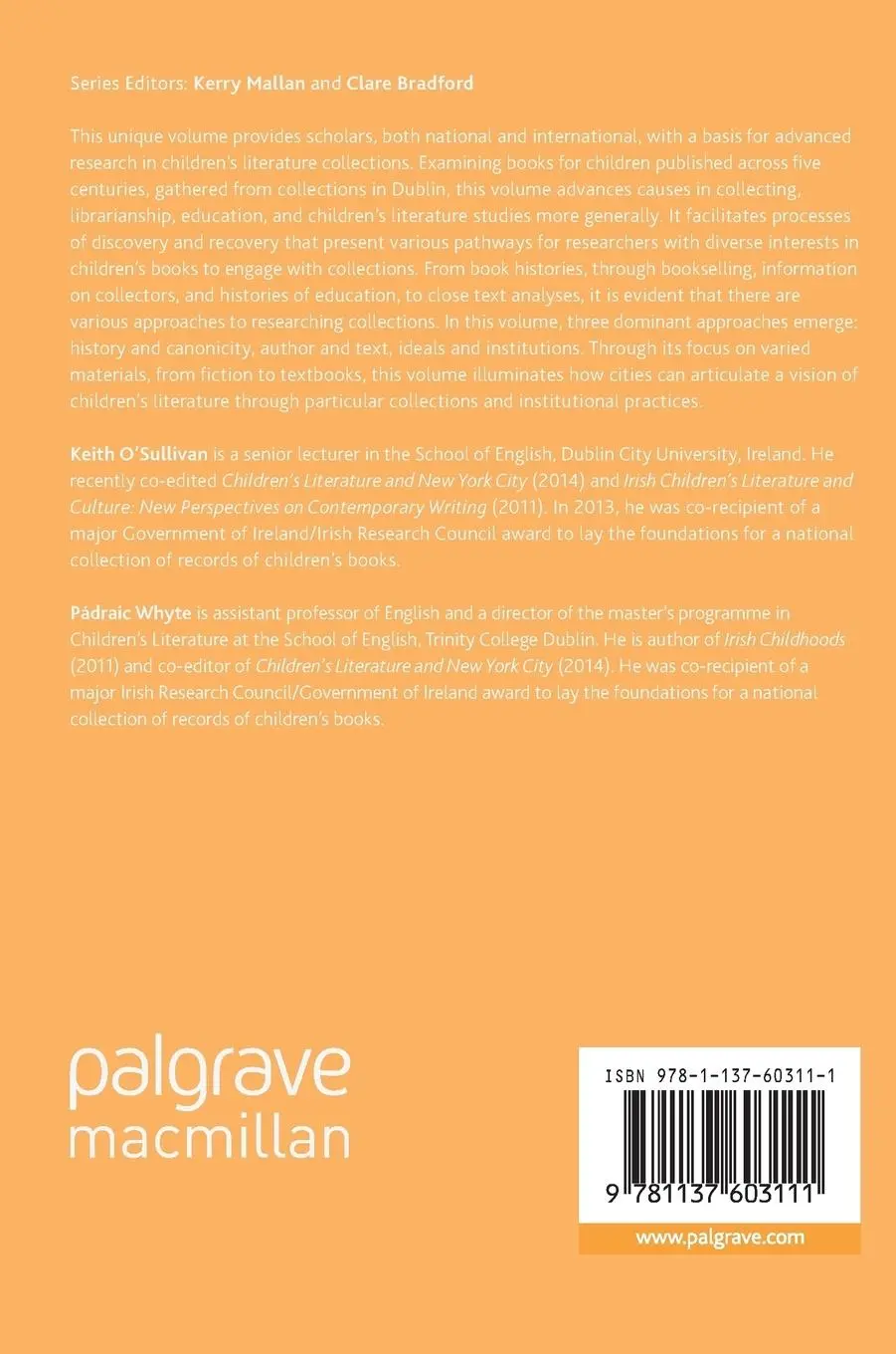 Rückseite: 9781137603111 | Children's Literature Collections | Approaches to Research | Buch | x