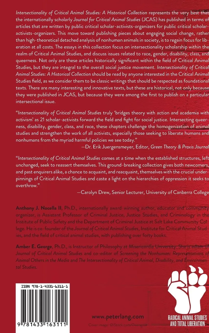 Rückseite: 9781433163111 | Intersectionality of Critical Animal Studies | A Historical Collection