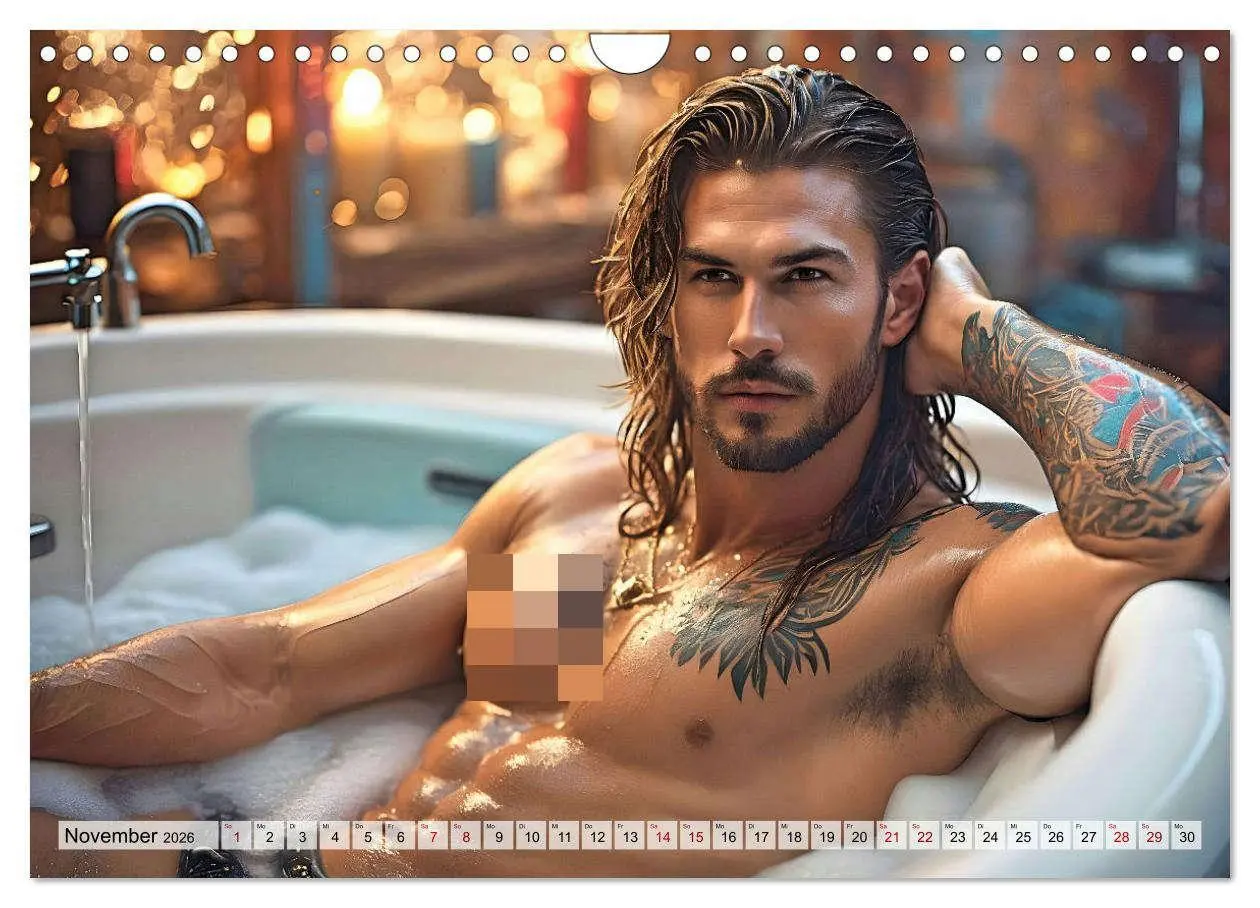 Bild: 9783457273111 | Heiße Kerle im Badeschaum - Muskeln, Tattoos und Wasserspiele...
