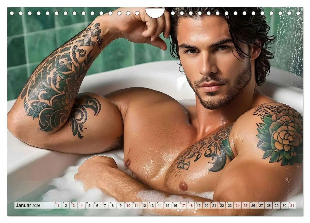 Bild: 9783457273111 | Heiße Kerle im Badeschaum - Muskeln, Tattoos und Wasserspiele...