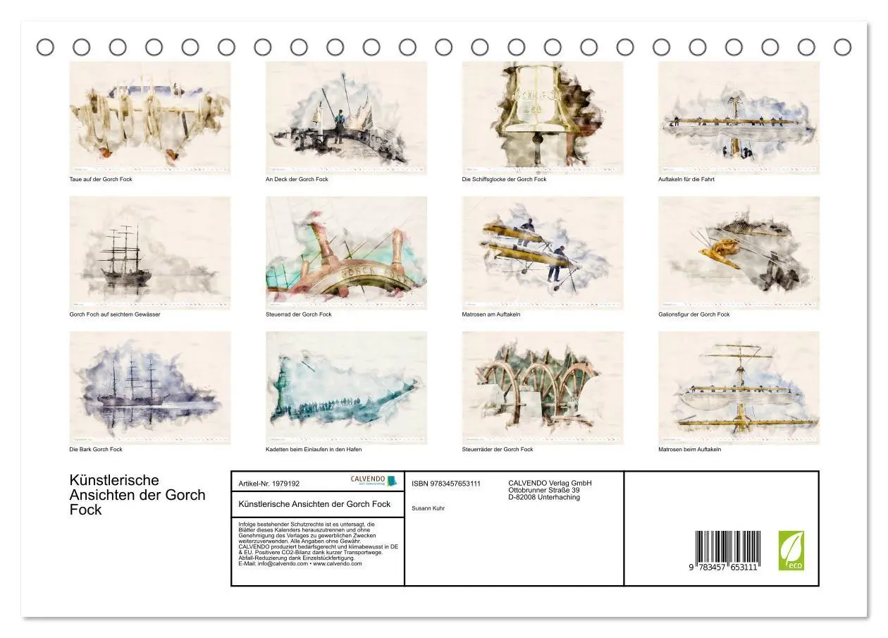 Bild: 9783457653111 | Künstlerische Ansichten der Gorch Fock (Tischkalender 2026 DIN A5...