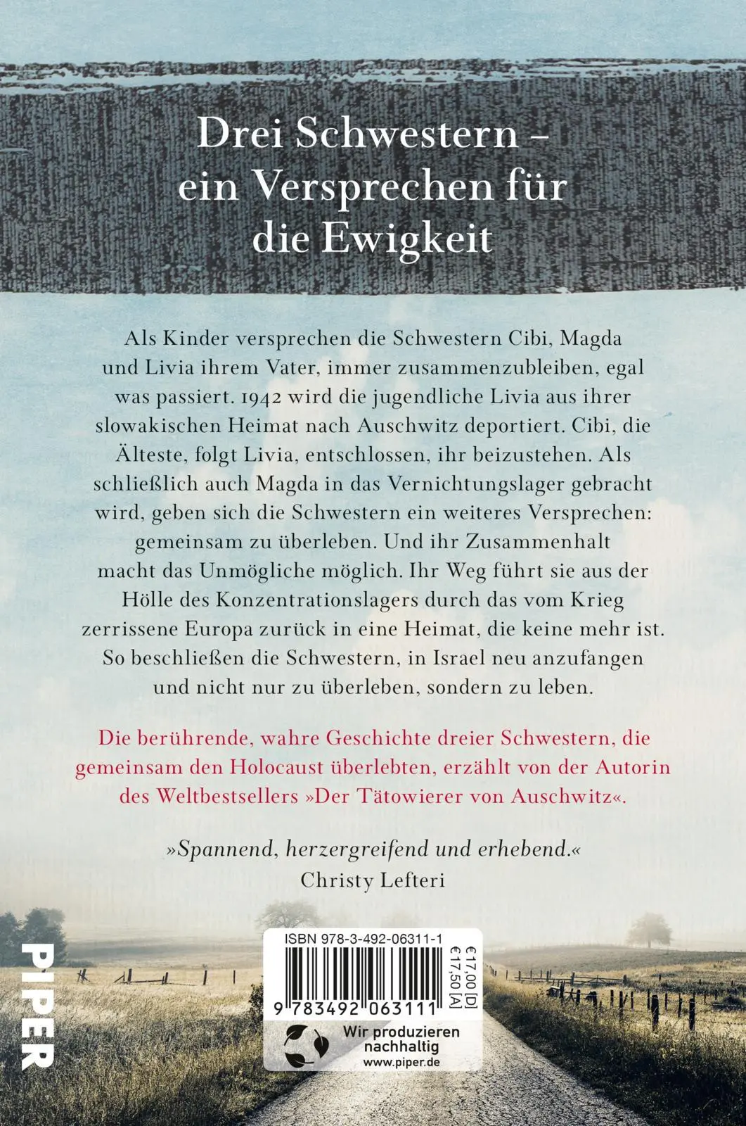 Rückseite: 9783492063111 | Die Schwestern von Auschwitz | Heather Morris | Taschenbuch | 544 S.