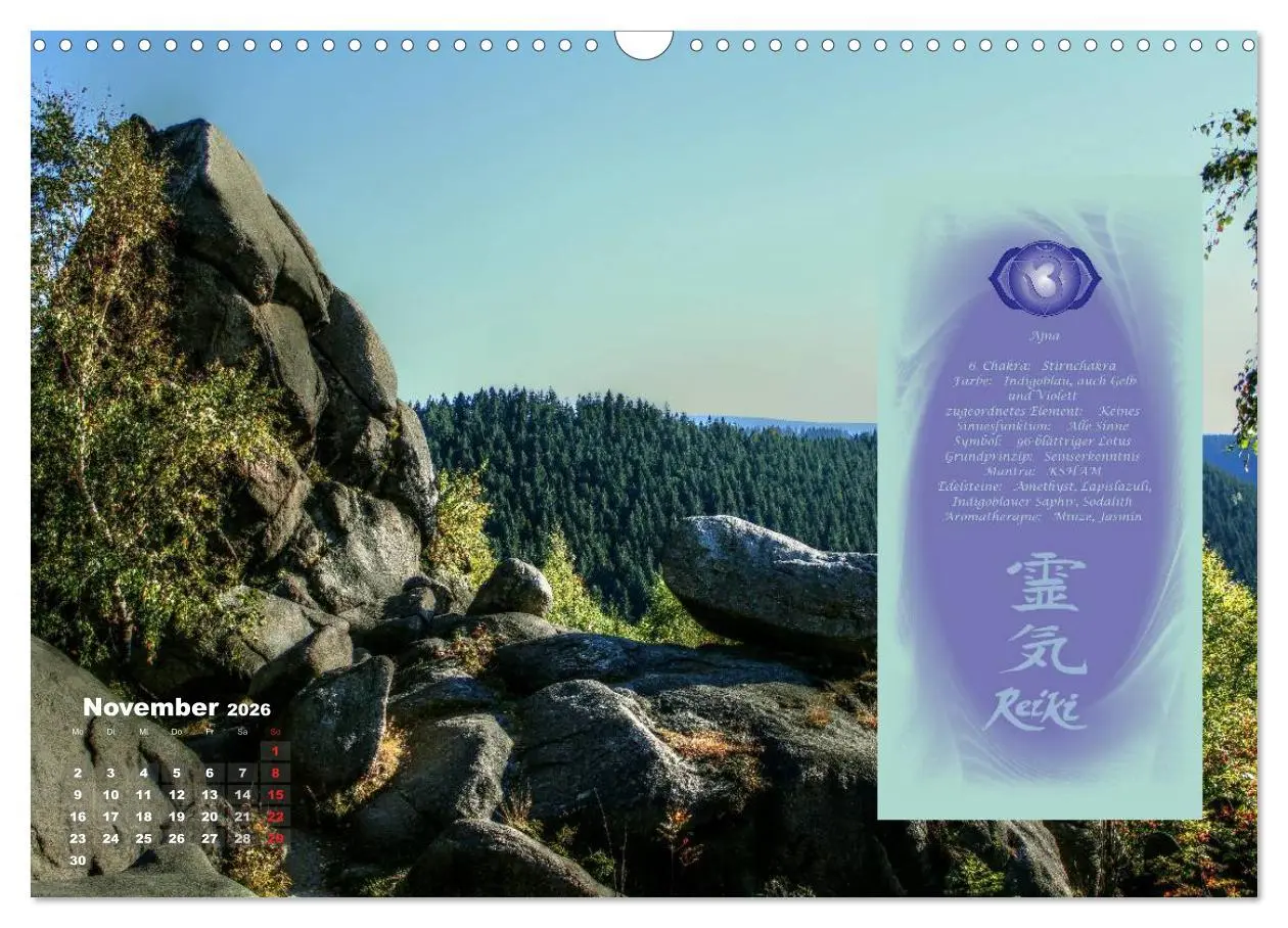Bild: 9783516053111 | REIKI - Chakrameditation (Wandkalender 2026 DIN A3 quer), CALVENDO...