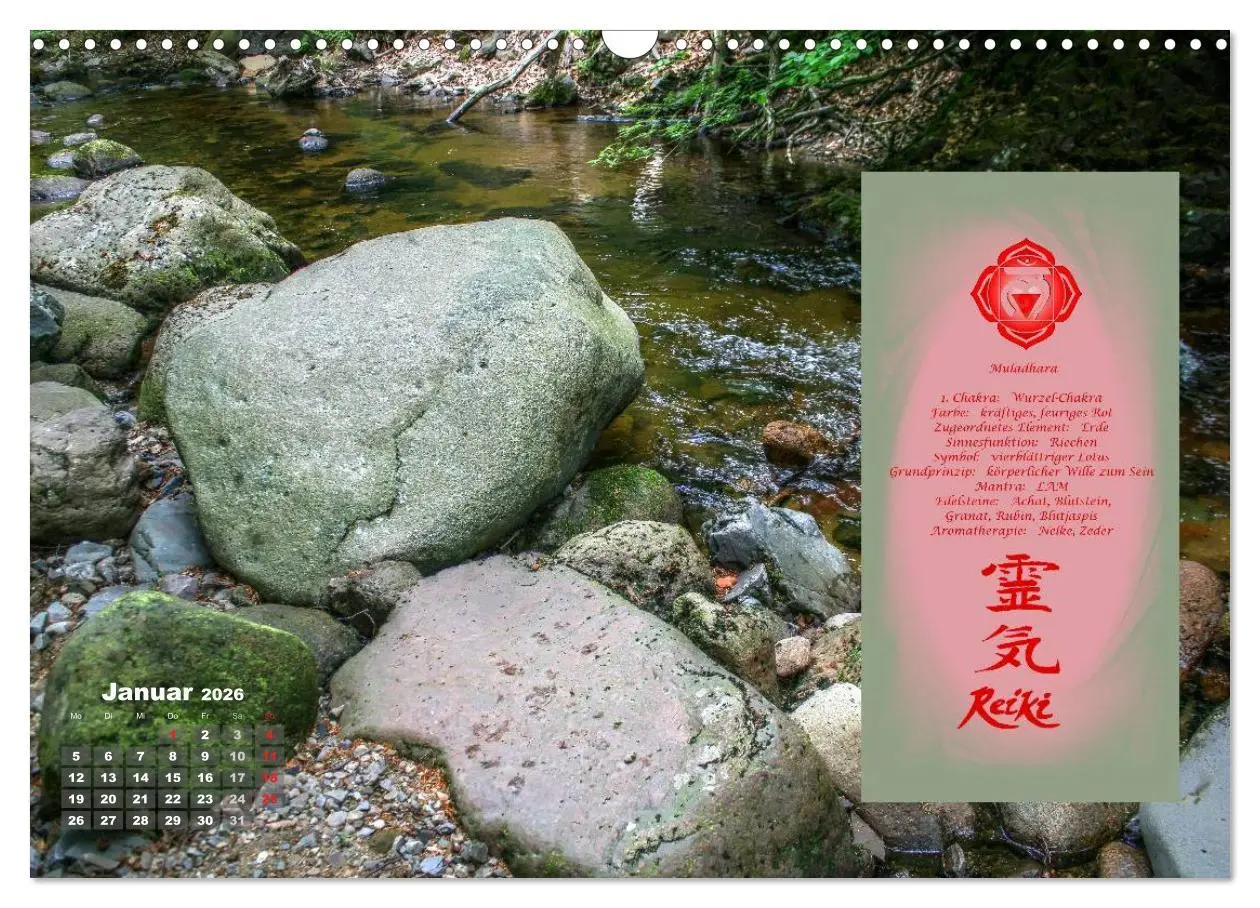 Bild: 9783516053111 | REIKI - Chakrameditation (Wandkalender 2026 DIN A3 quer), CALVENDO...