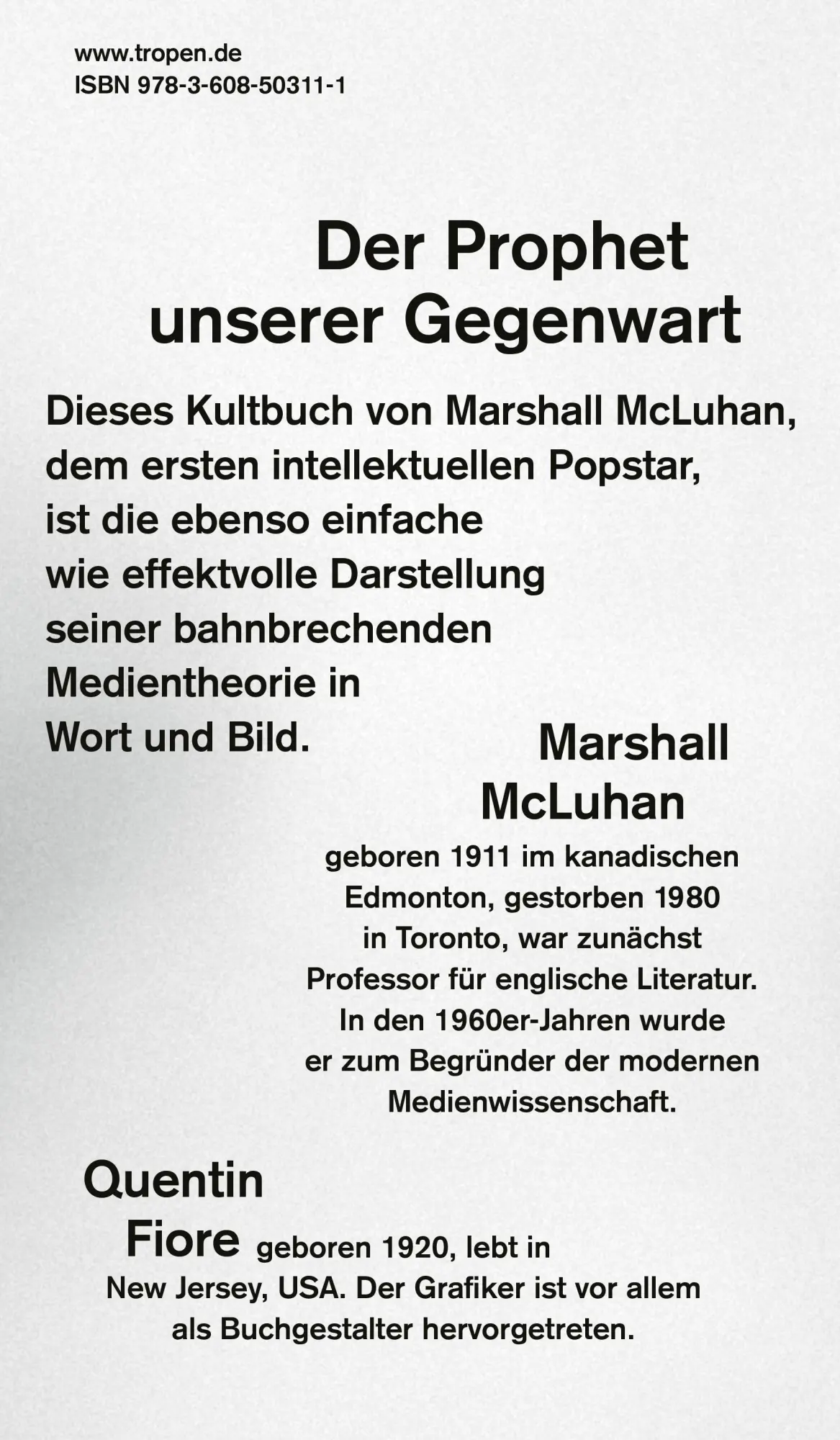Rückseite: 9783608503111 | Das Medium ist die Massage | Ein Inventar medialer Effekte | Buch