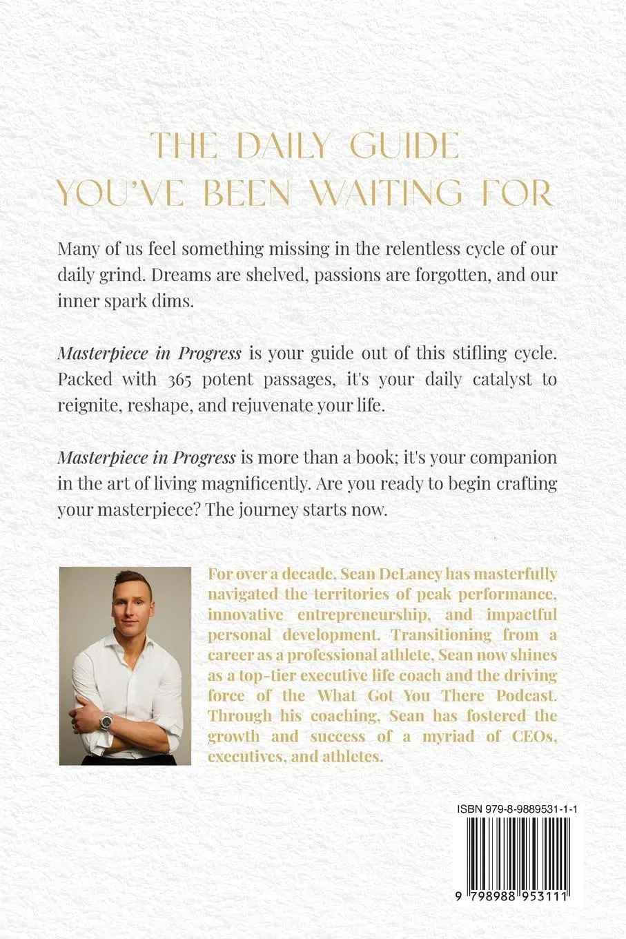 Rückseite: 9798988953111 | Masterpiece in Progress | A Daily Guide to a Life Well Crafted | Buch