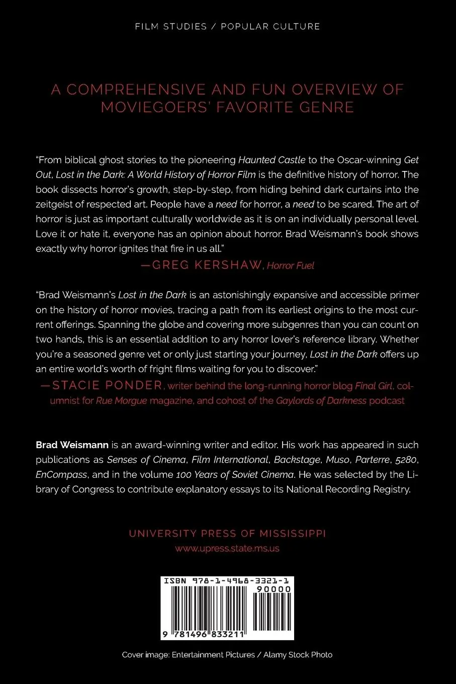 Rückseite: 9781496833211 | Lost in the Dark | A World History of Horror Film | Brad Weismann