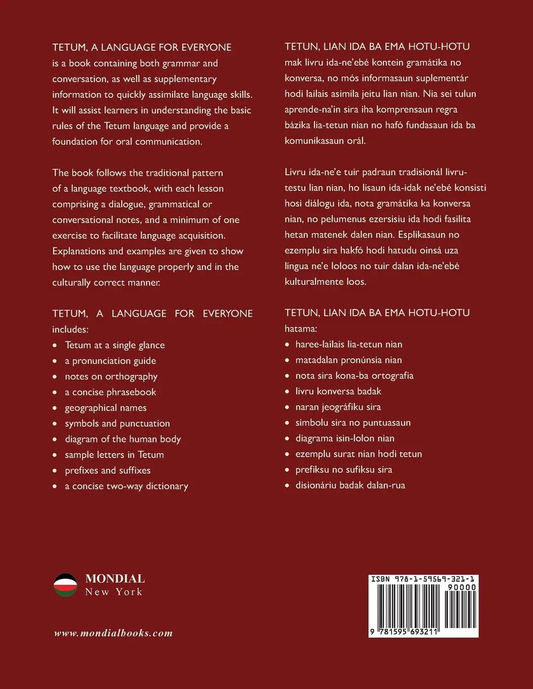 Rückseite: 9781595693211 | Tetum, A Language For Everyone (Tetun, Lian Ida Ba Ema Hotu-Hotu)