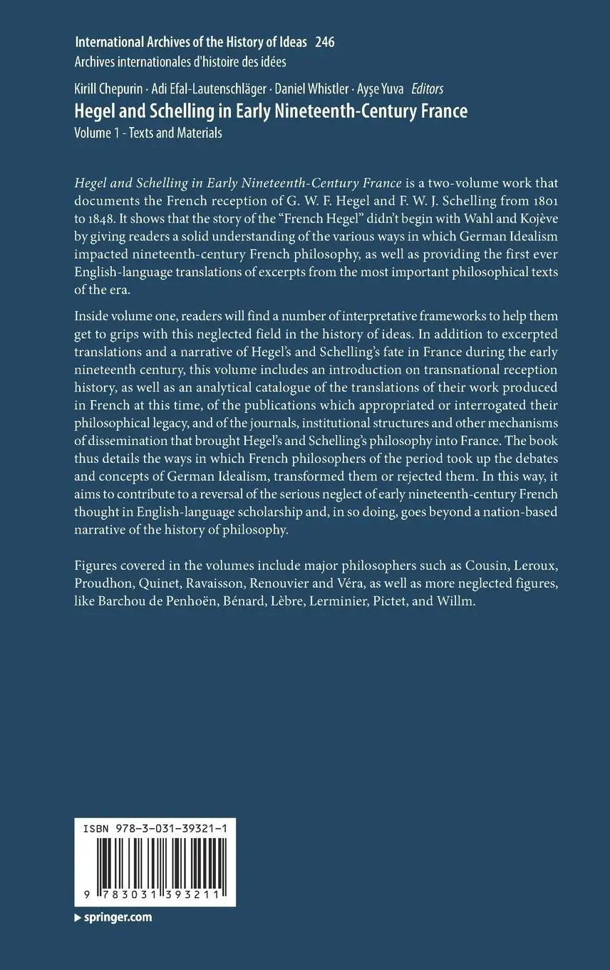 Rückseite: 9783031393211 | Hegel and Schelling in Early Nineteenth-Century France | Buch | vii