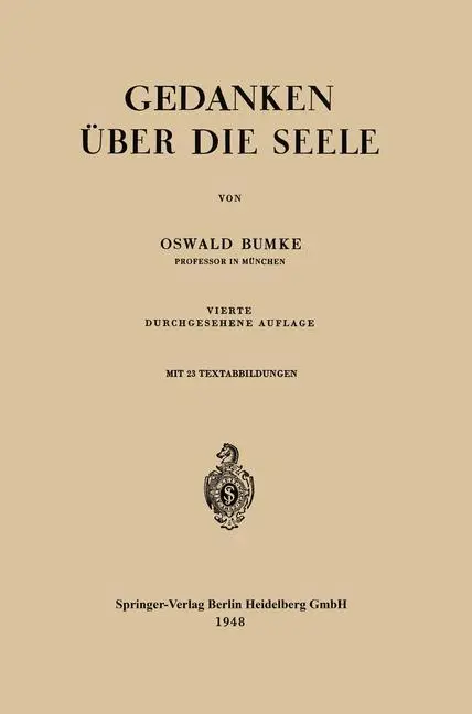 Cover: 9783540013211 | Gedanken über die Seele | Oswald Bumke | Taschenbuch | Paperback | iii