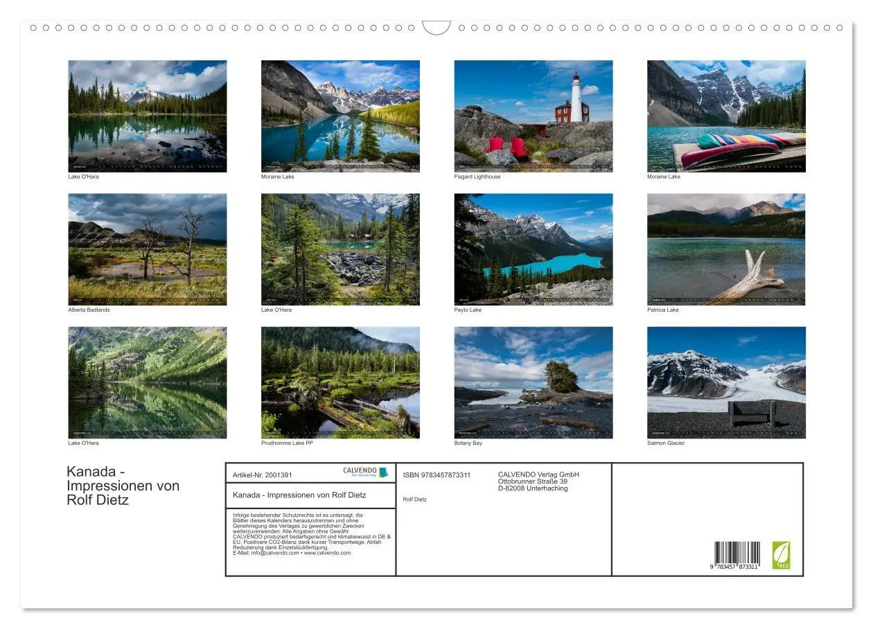 Bild: 9783457873311 | Kanada - Impressionen von Rolf Dietz (Wandkalender 2026 DIN A2...