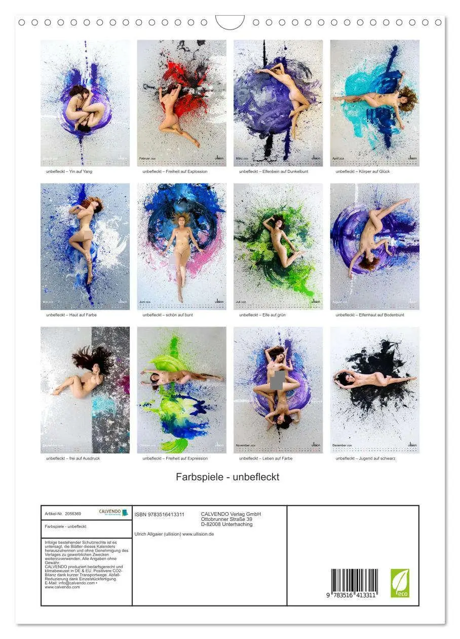 Bild: 9783516413311 | Farbspiele - unbefleckt (Wandkalender 2026 DIN A3 hoch), CALVENDO...
