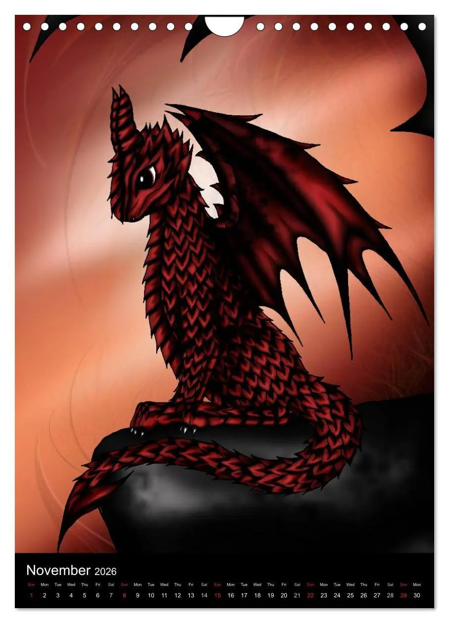 Bild: 9783516583311 | Dragons (Wall Calendar 2026 DIN A4 portrait), CALVENDO 12 Month...