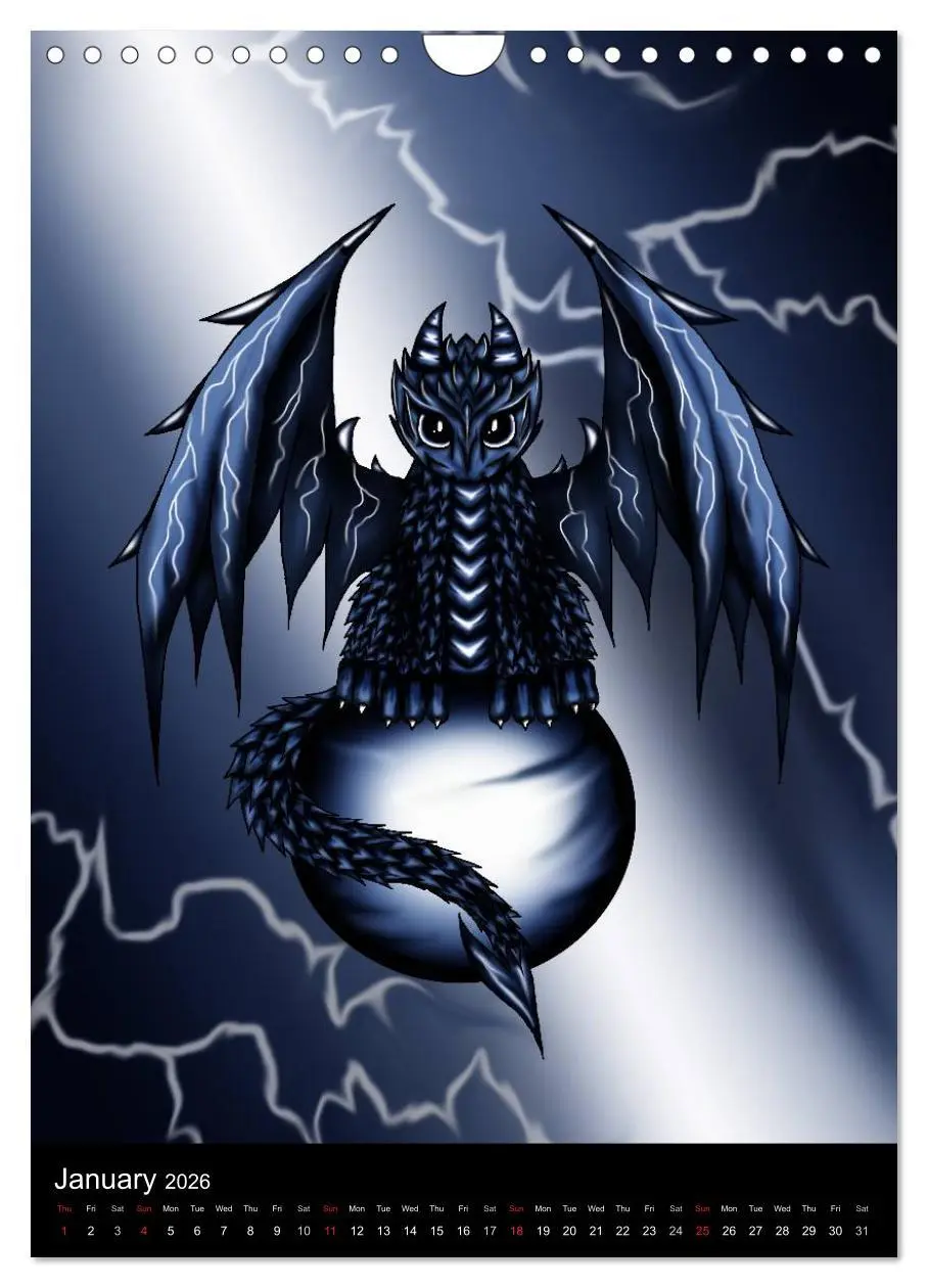 Bild: 9783516583311 | Dragons (Wall Calendar 2026 DIN A4 portrait), CALVENDO 12 Month...