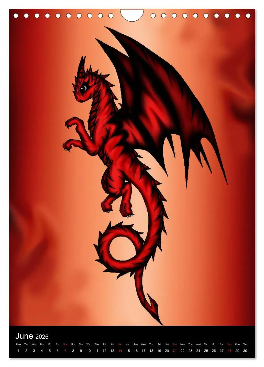 Bild: 9783516583311 | Dragons (Wall Calendar 2026 DIN A4 portrait), CALVENDO 12 Month...