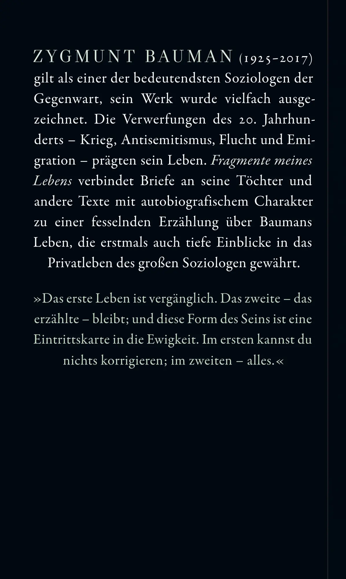 Rückseite: 9783633543311 | Fragmente meines Lebens | Zygmunt Bauman | Buch | 302 S. | Deutsch