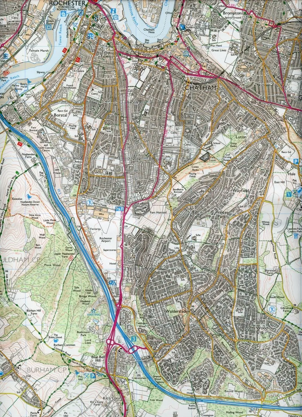 Bild: 9780319243411 | Maidstone and the Medway Towns | Ordnance Survey | (Land-)Karte | 2015