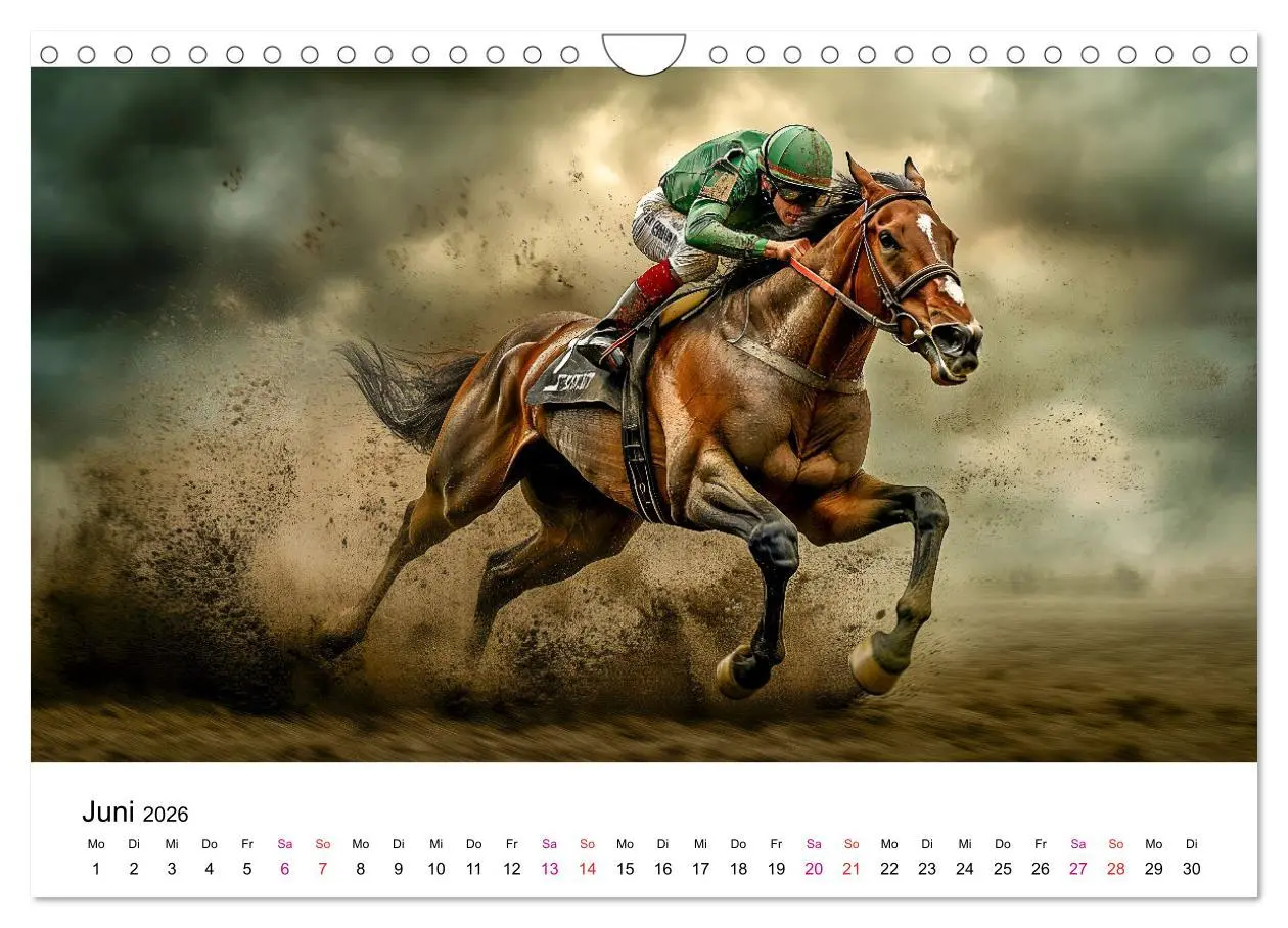 Bild: 9783457313411 | Pferderennen (Wandkalender 2026 DIN A4 quer), CALVENDO Monatskalender