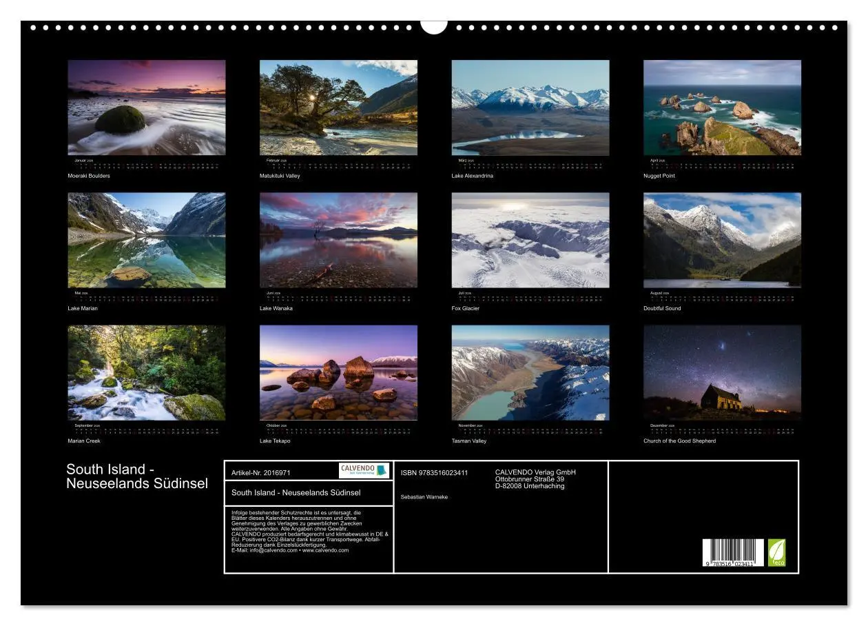 Bild: 9783516023411 | South Island - Neuseelands Südinsel (Wandkalender 2026 DIN A2...