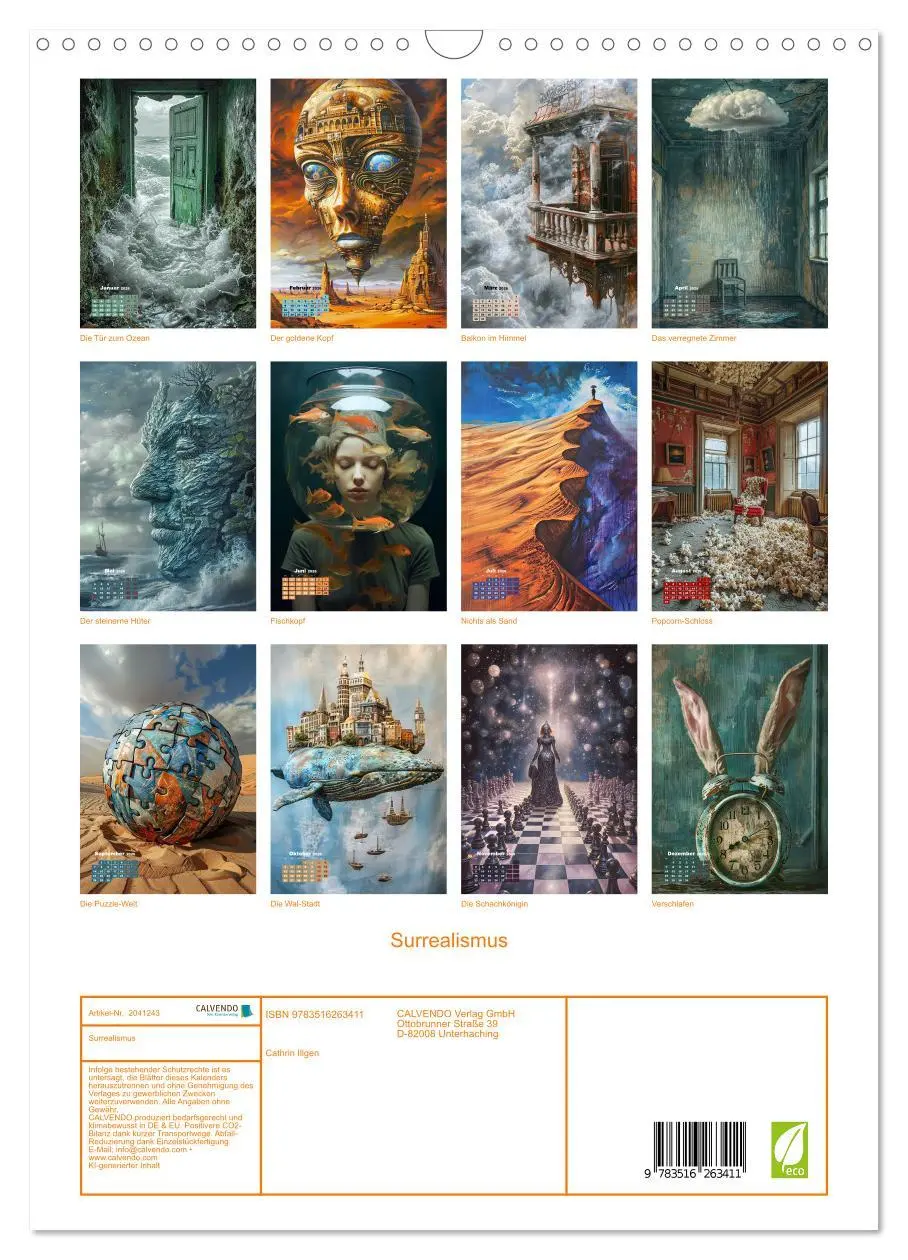 Bild: 9783516263411 | Surrealismus (Wandkalender 2026 DIN A3 hoch), CALVENDO Monatskalender