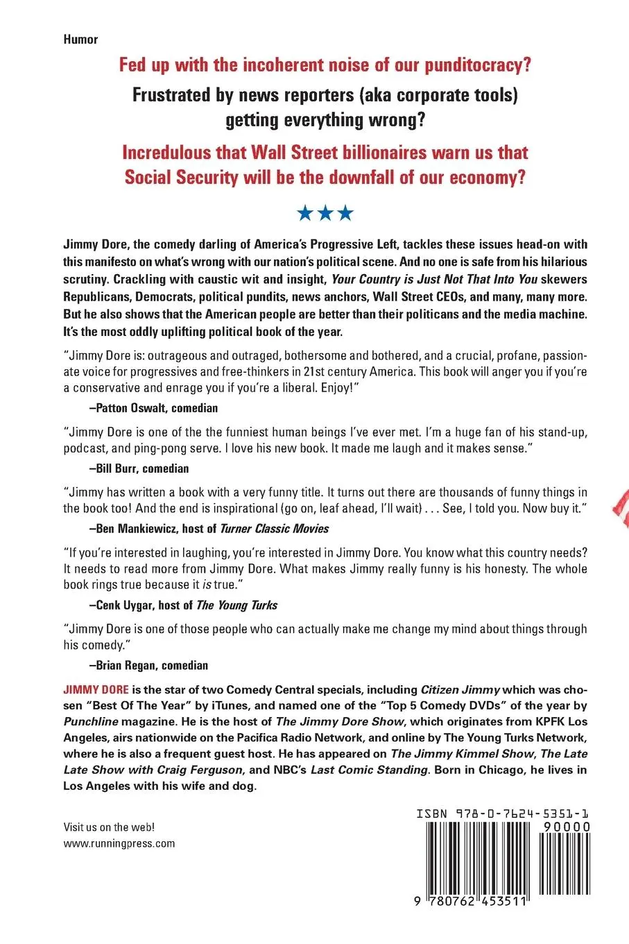 Rückseite: 9780762453511 | Your Country Is Just Not That Into You | Jimmy Dore | Taschenbuch