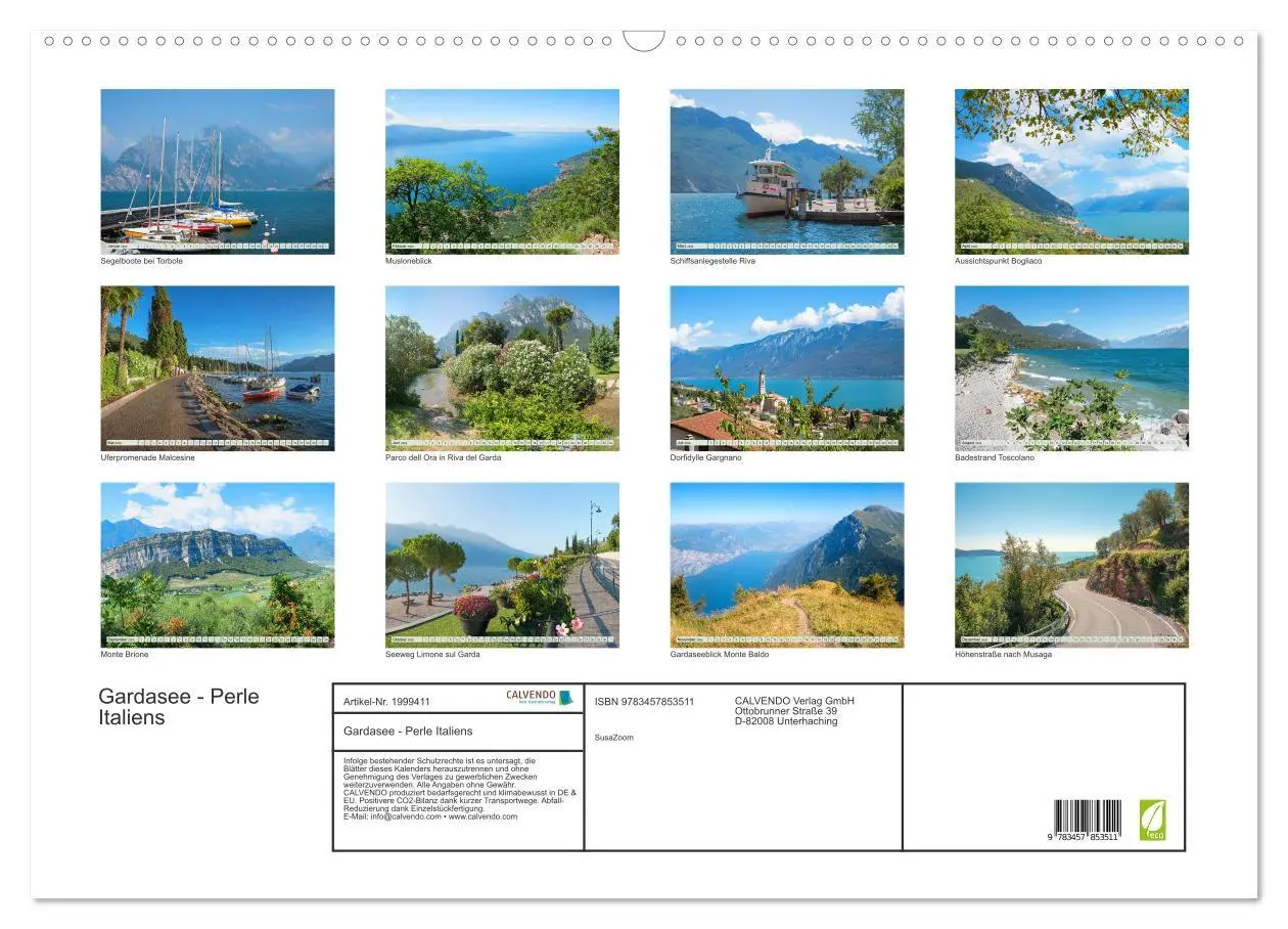 Bild: 9783457853511 | Gardasee - Perle Italiens (Wandkalender 2026 DIN A2 quer), CALVENDO...