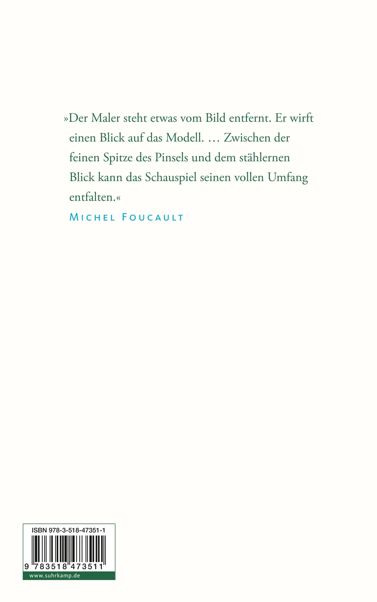 Rückseite: 9783518473511 | Die Hoffräulein | Michel Foucault | Taschenbuch | 54 S. | Deutsch