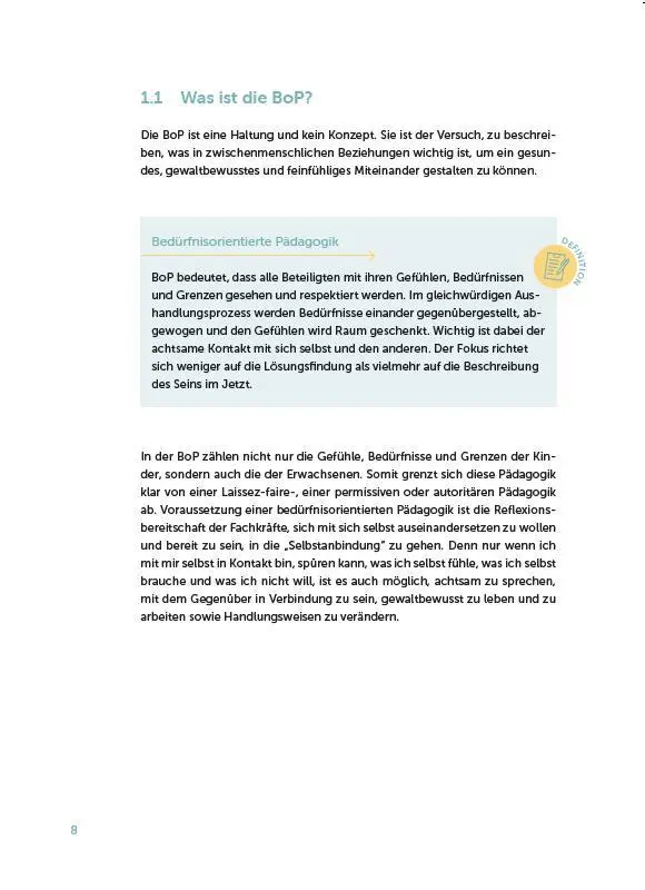 Bild: 9783960463511 | Bedürfnisorientierte Pädagogik (BoP) verstehen, einordnen, anwenden