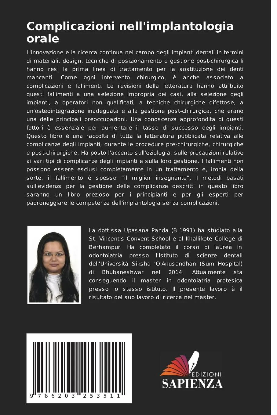 Rückseite: 9786203253511 | Complicazioni nell'implantologia orale | Upasana Panda (u. a.) | Buch