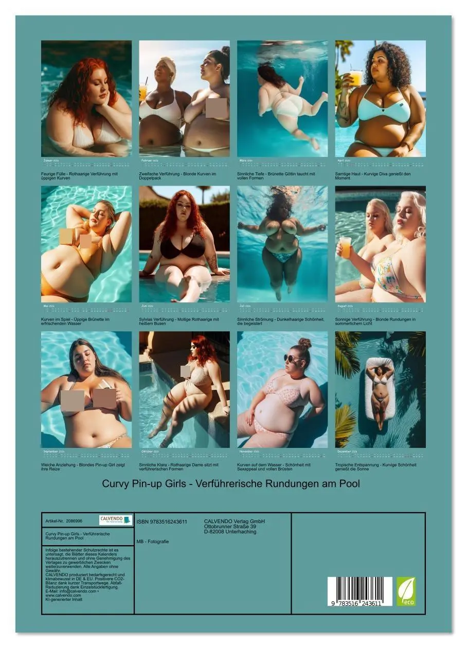 Bild: 9783516243611 | Curvy Pin-up Girls - Verführerische Rundungen am Pool (Wandkalender...