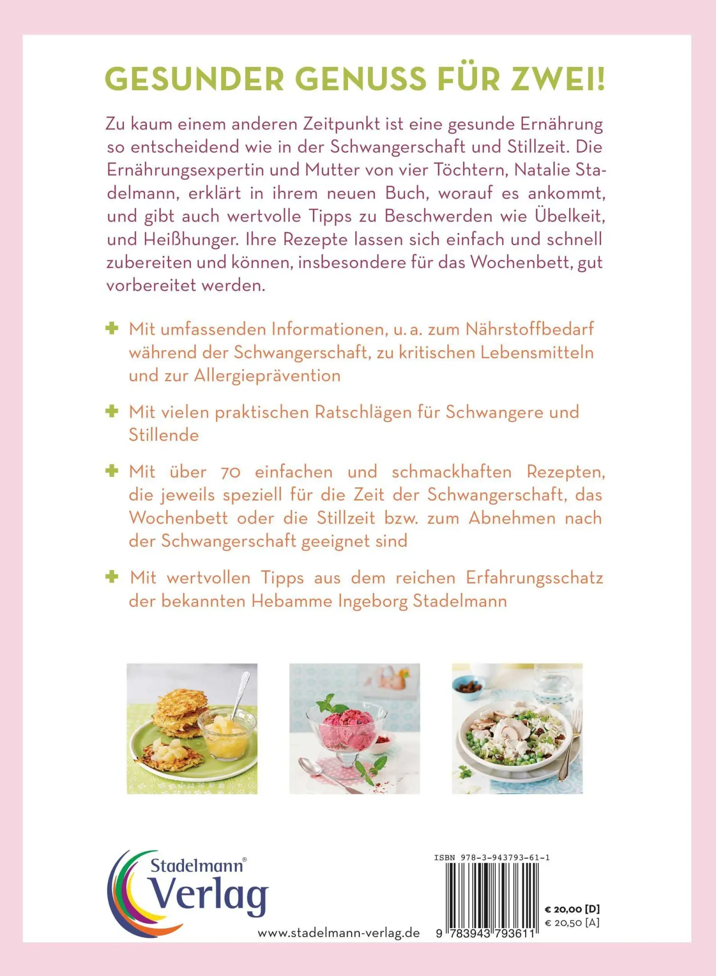 Rückseite: 9783943793611 | Ernährung in Schwangerschaft &amp; Stillzeit | Natalie Stadelmann | Buch