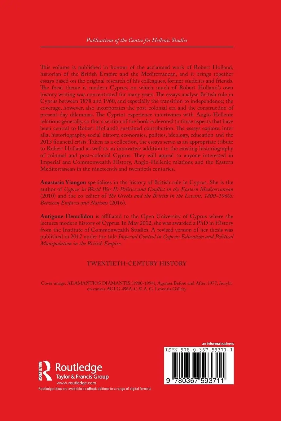Rückseite: 9780367593711 | Cyprus from Colonialism to the Present | Anastasia Yiangou (u. a.)
