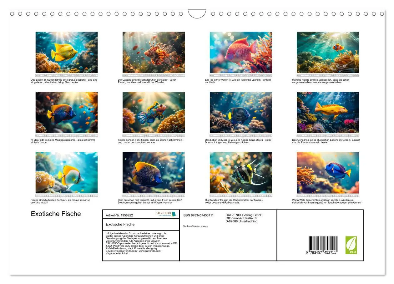 Bild: 9783457453711 | Exotische Fische (Wandkalender 2026 DIN A3 quer), CALVENDO...