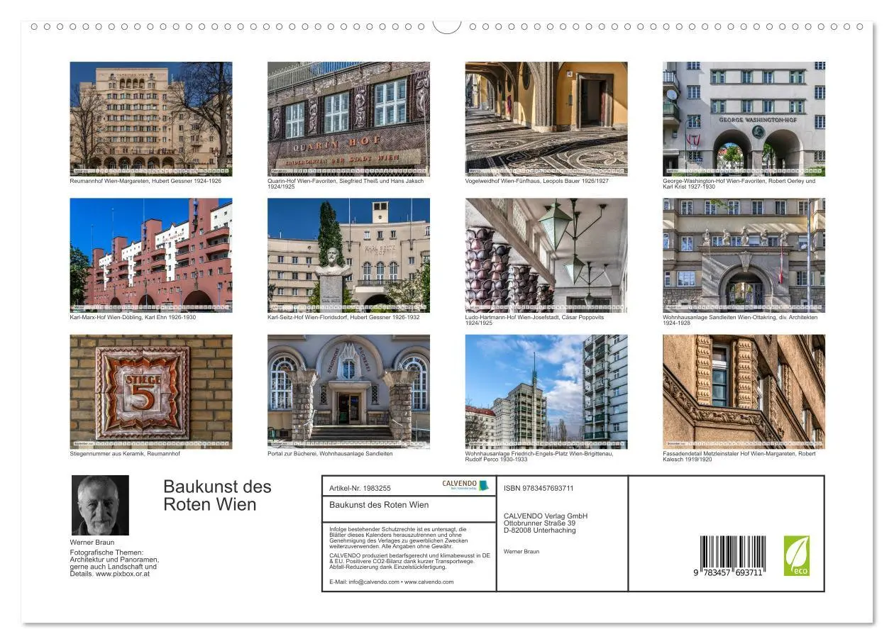 Bild: 9783457693711 | Baukunst des Roten Wien (hochwertiger Premium Wandkalender 2026 DIN...