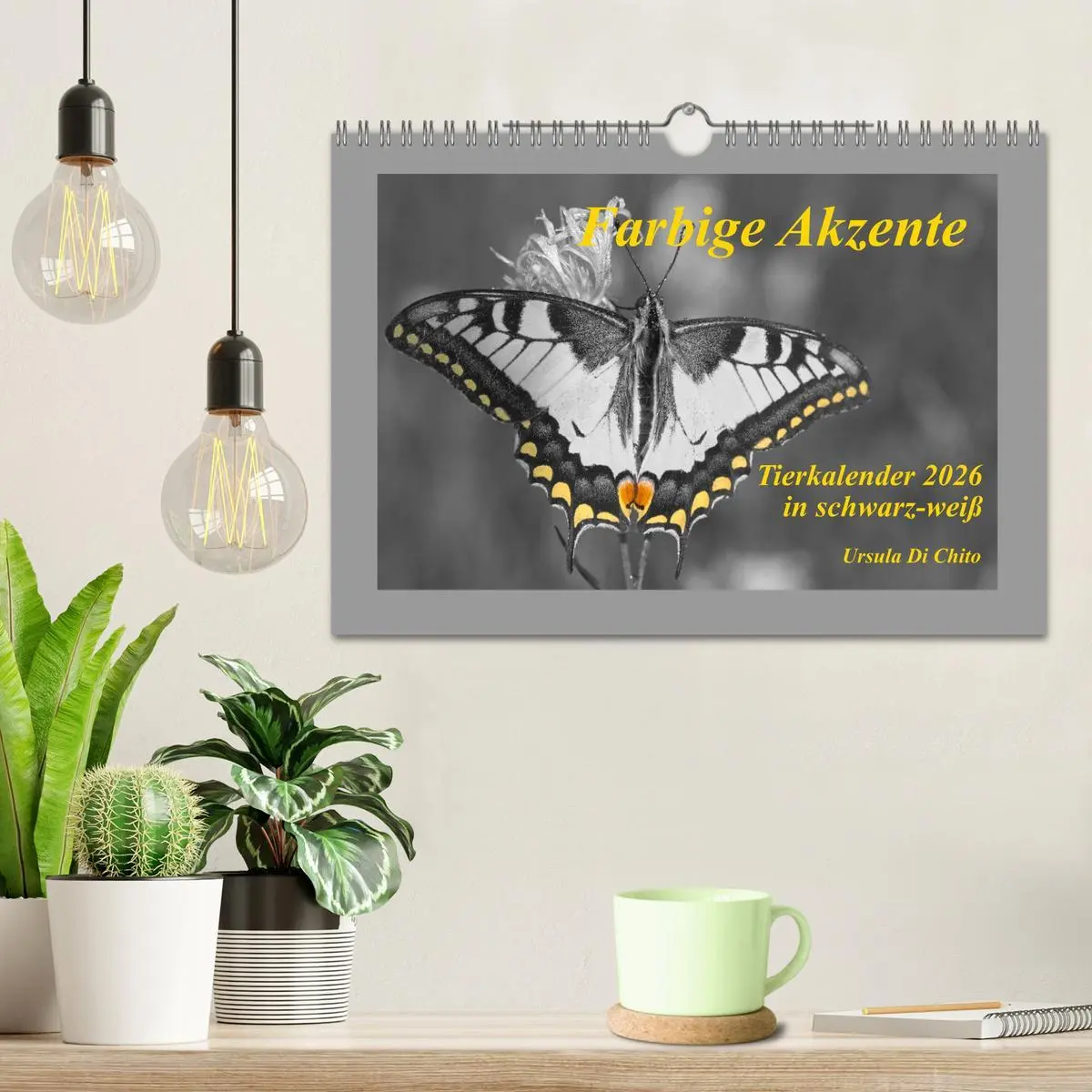 Bild: 9783516163711 | Farbige Akzente - Tierkalender 2026 in schwarz-weiß (Wandkalender...