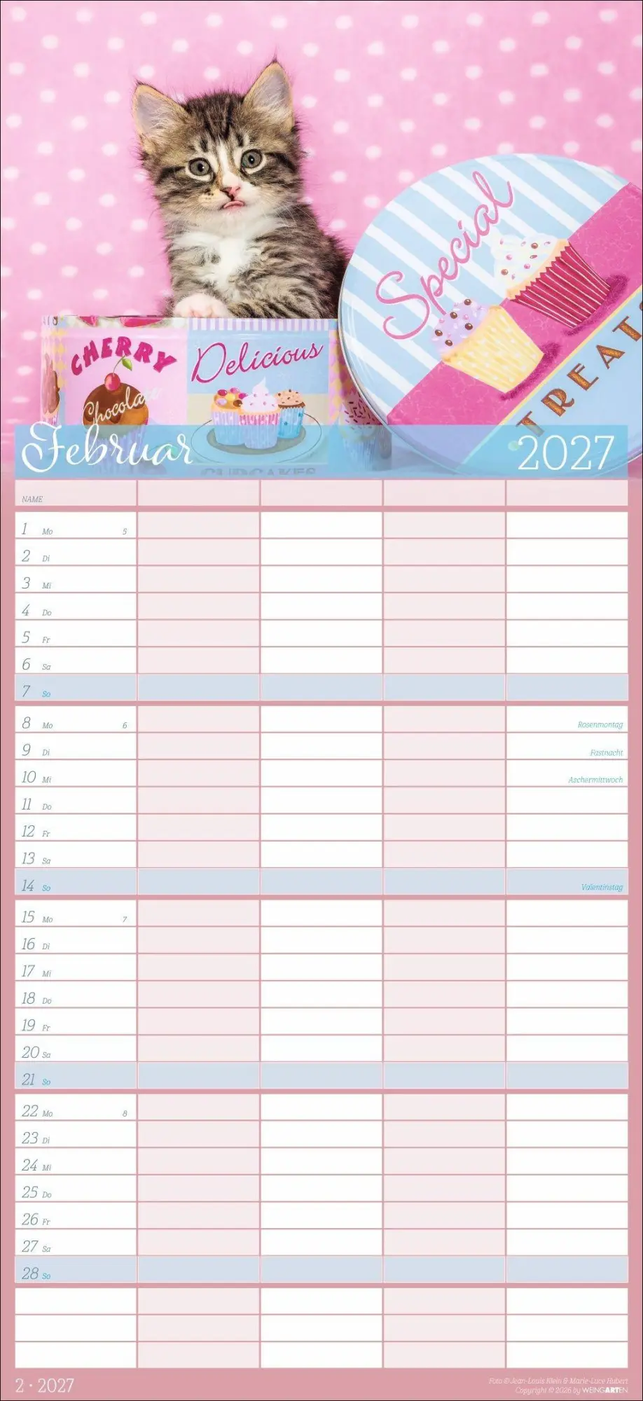 Bild: 9783839903711 | Cool Cats Familienplaner 2027 | Marie-Luce Hubert | Kalender | 15 S.
