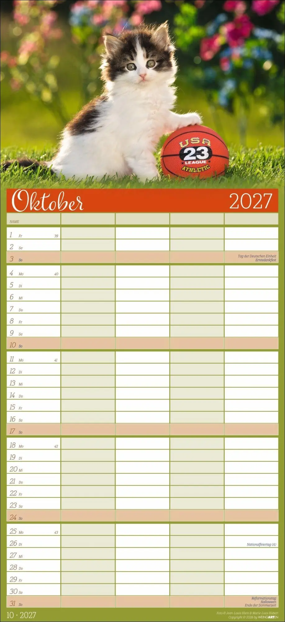 Bild: 9783839903711 | Cool Cats Familienplaner 2027 | Marie-Luce Hubert | Kalender | 15 S.